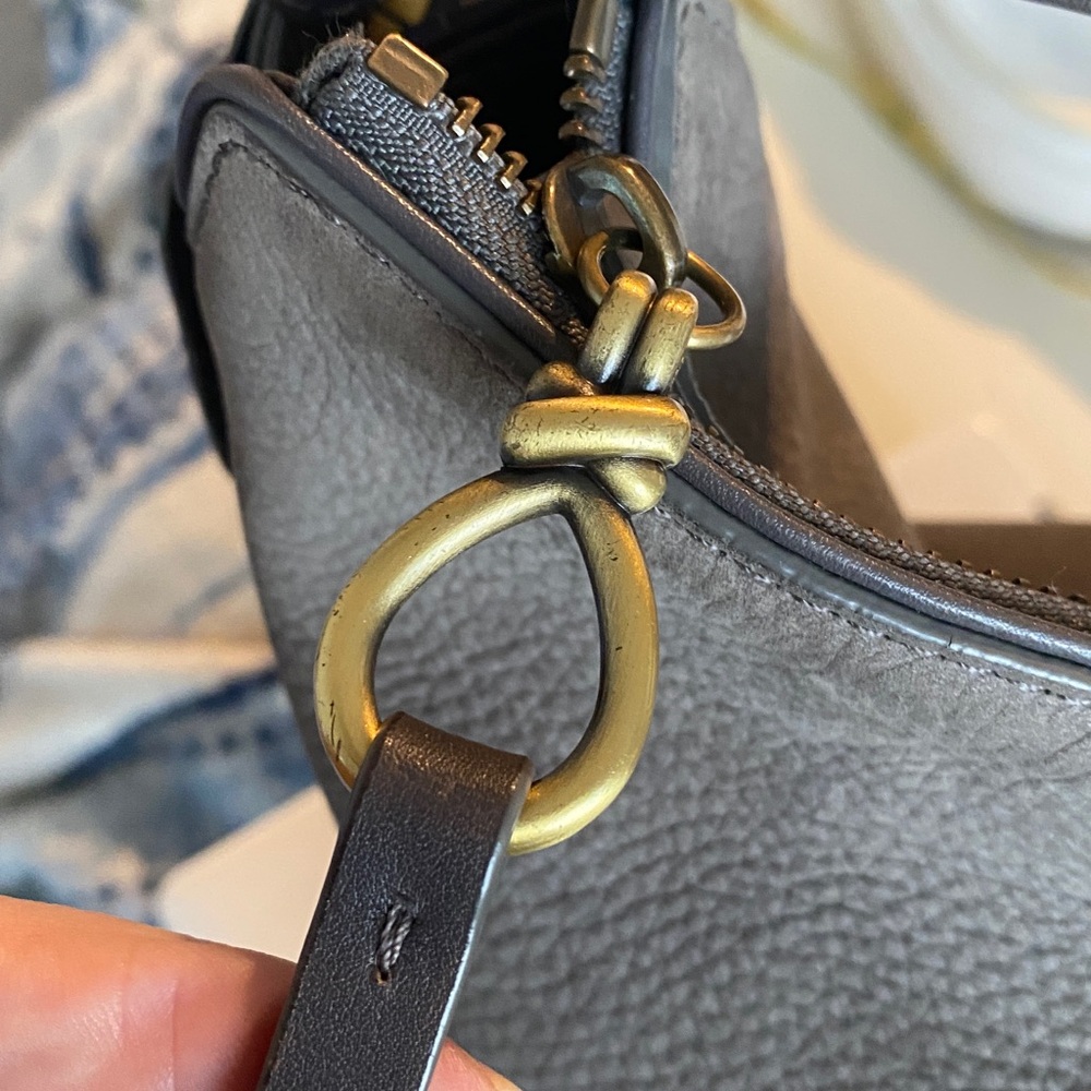 Cole Haan Leyden II Nubuck Leather Hobo Bucket Bag , Gray - Picture 11 of 16